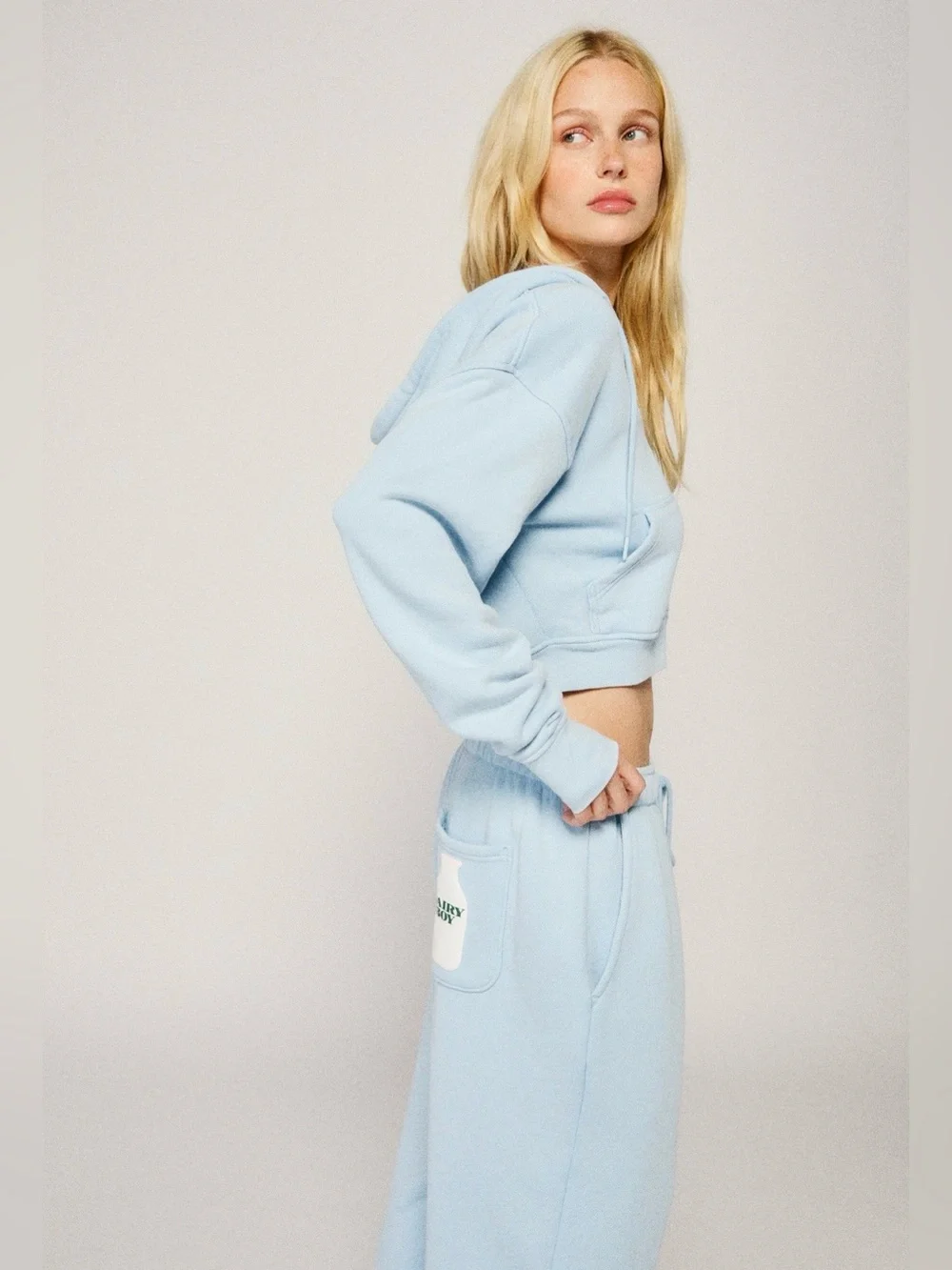 Dairy Boy Milk Bottle Zip Hoodie and Sweatpants Set